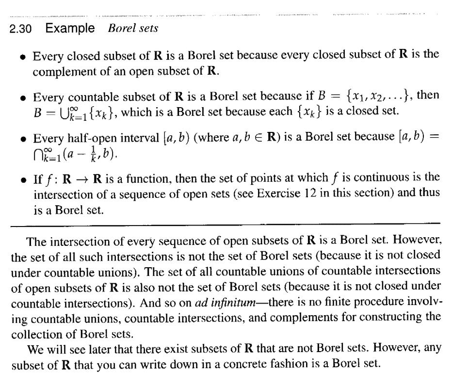 The Set of Borel Sets Axler Pages 2829 Physics Forums