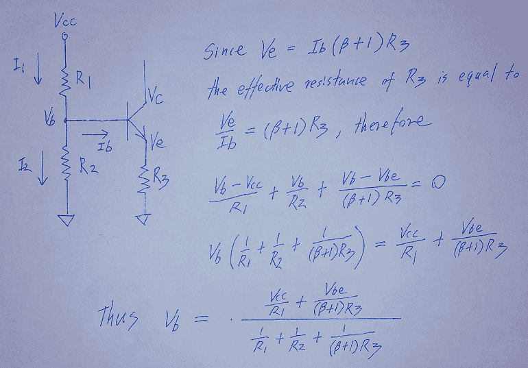 Transistor base voltage calculation