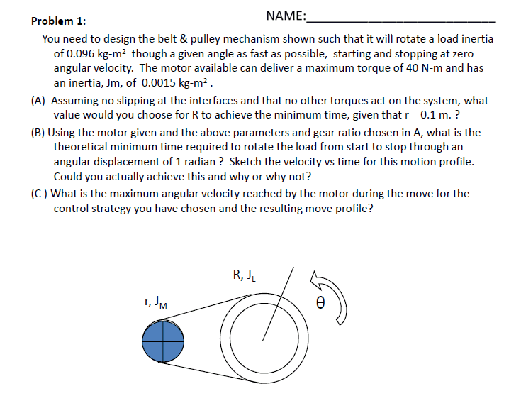 Kinematics Belt and Pulley Problem