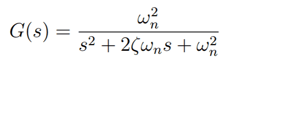 Transfer function of a second order system