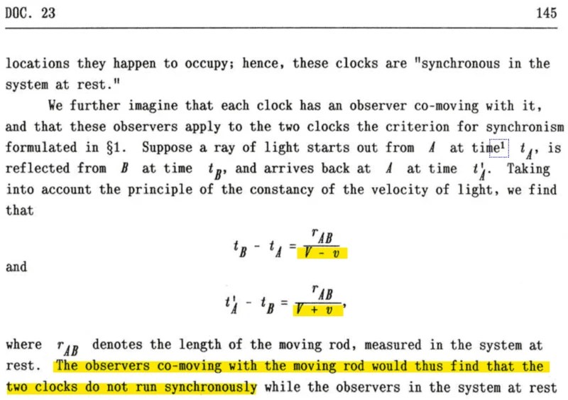 Electrodynamics of moving bodies §2 On the relativity of... (again)