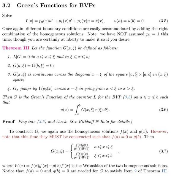Green's Function ODE Boundary Value Problem