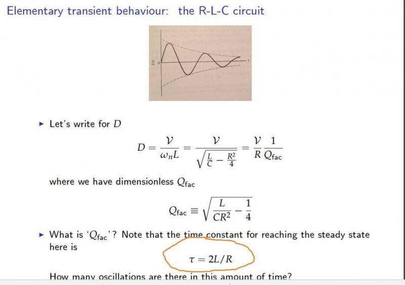 Time Constant Of Rlc Circuit