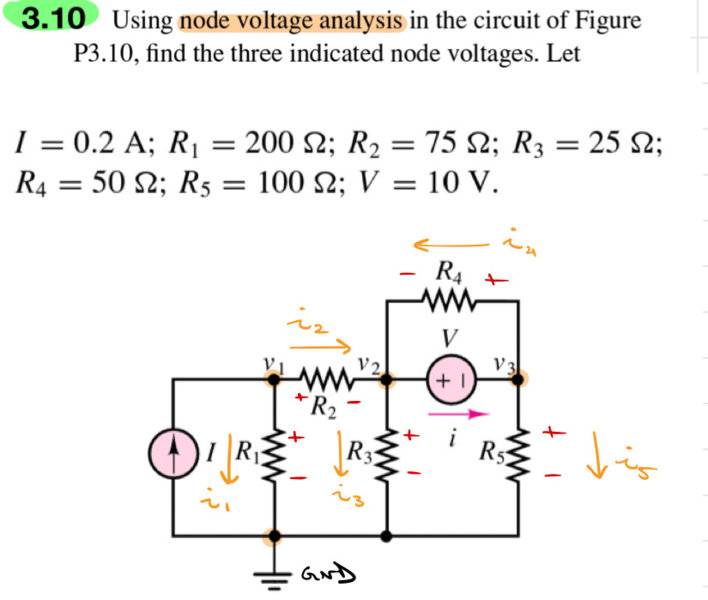 What are the steps for solving a circuit using node voltage analysis?
