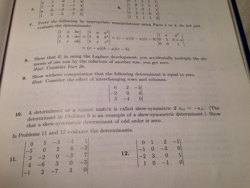Prove 3x3 Skew symmetric matrix determinant is equal to zero Physics