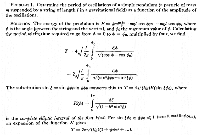 How does a largeangle pendulum oscillate?
