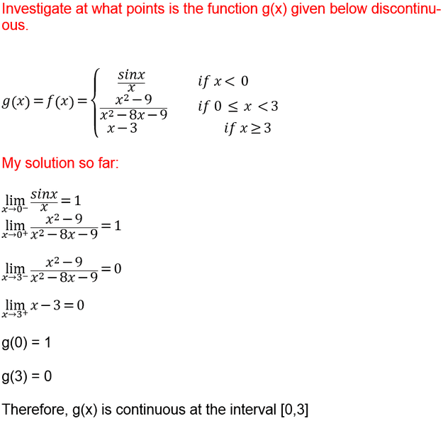 CalculusI discontinuity of piecewise function HW problem
