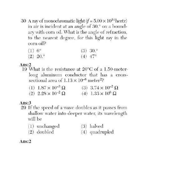 Regents Problems Best Solution | Physics Forums