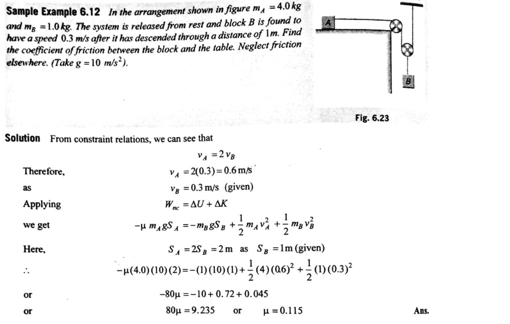 About the constraint equations of a pulley
