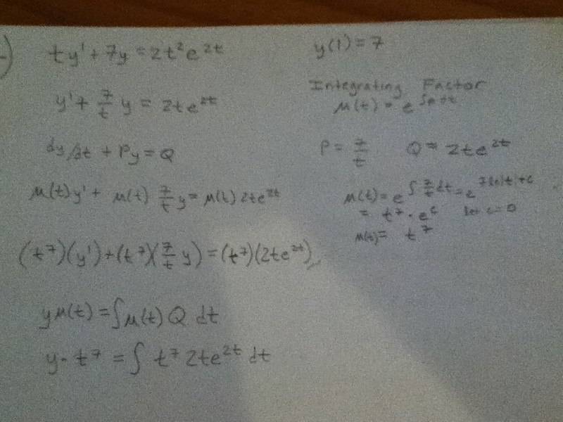Finding the solution to an IVP Problem. Basic Differential Equations problem.