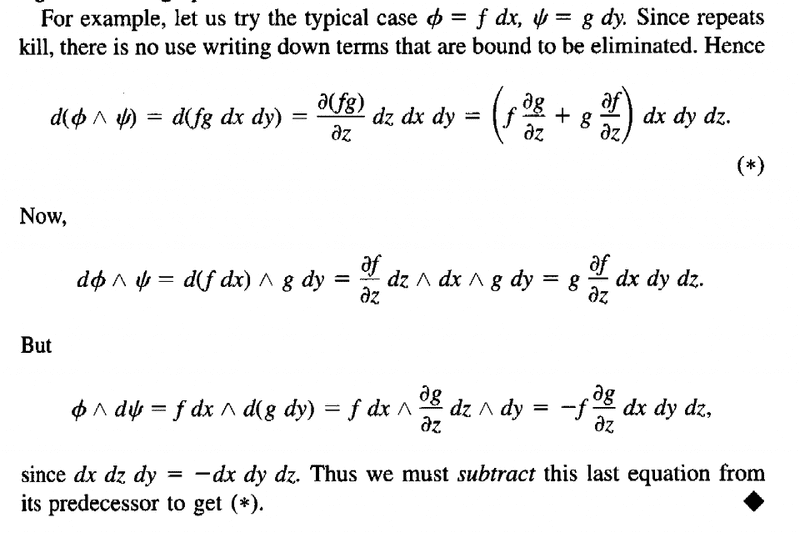 Simple/Basic Example on Wedge Products