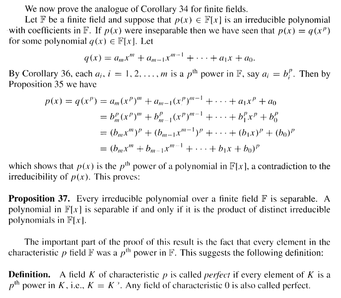 Separable Polynomials Dummit and Foote Proposition 37 Physics Forums