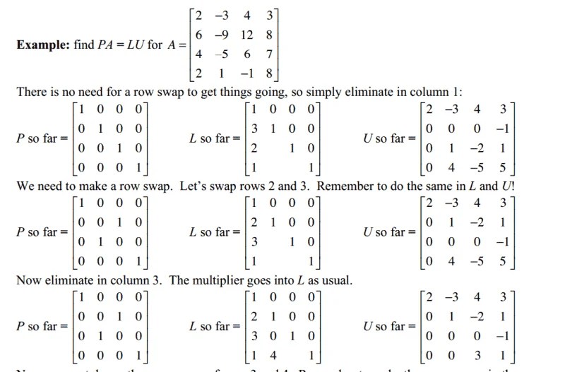Have you done PA=LU factorization?
