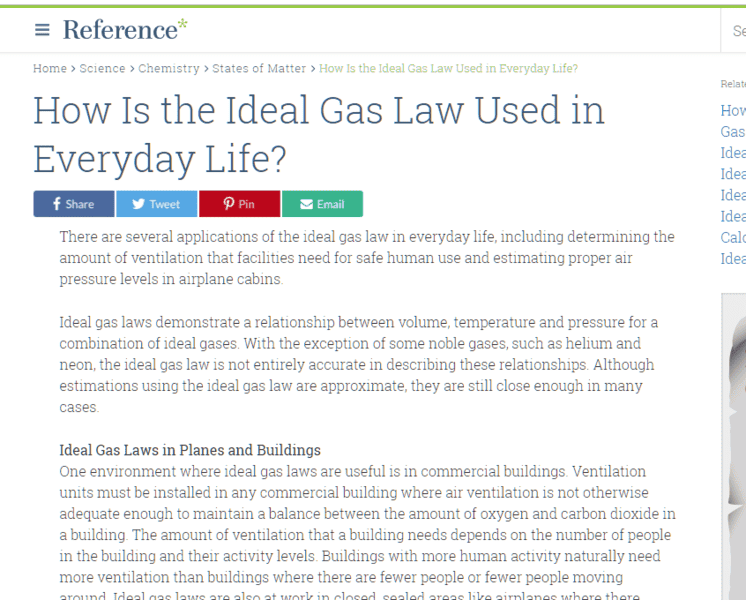 What would be a reallife example of the ideal gas law? Physics Forums