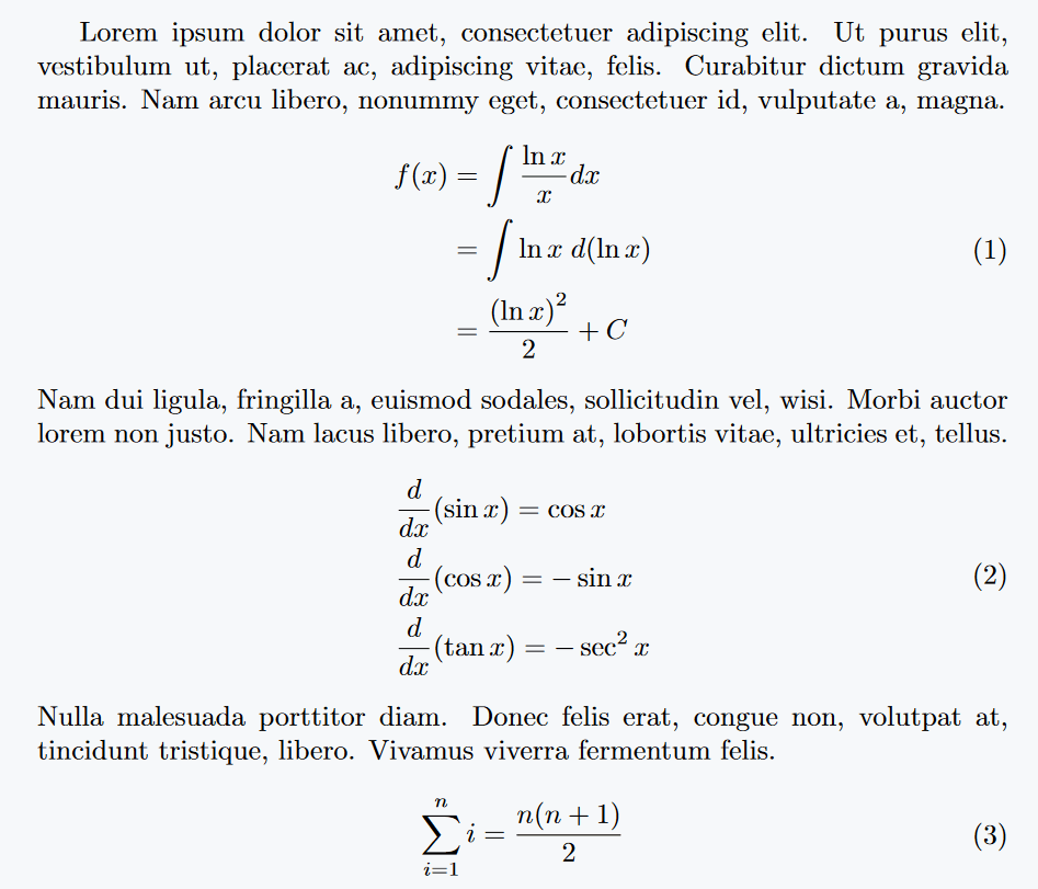 How to write equation numbering in LaTeX?