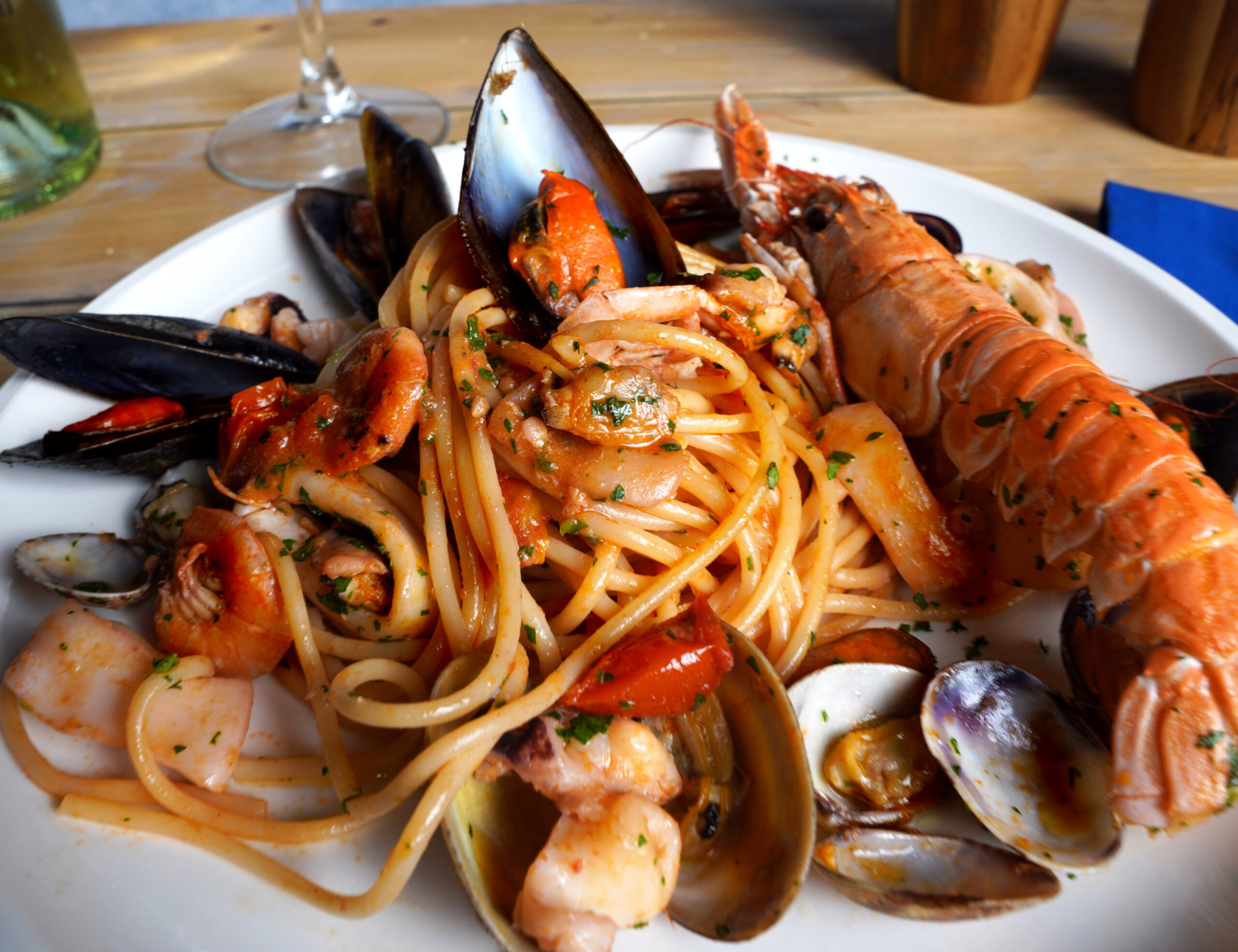 Seafood Spaghetti Recipe with Shrimp, Clams and Mussels!