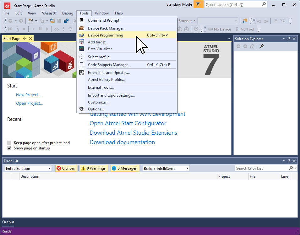 Microcontroller Firmware Programming with ATMEL Studio NonArduino Method