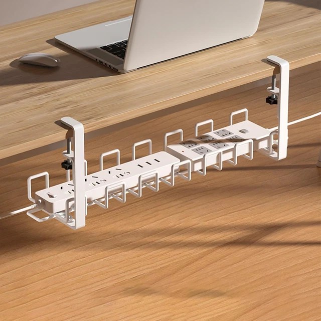 UNDER DESK CABLE Tray Socket Cord Rack Cable Management (58cm White