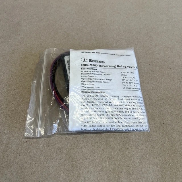 SYSTEM SENSOR RRSMOD Reversing Relay Synchronization Module W