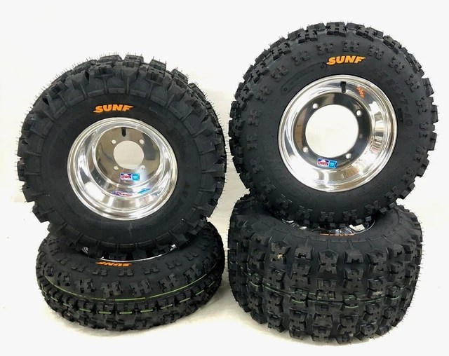 DWT POLISHED FRONT Rear Rims Wheels Sunf A027 Dirt XC Tires Yamaha