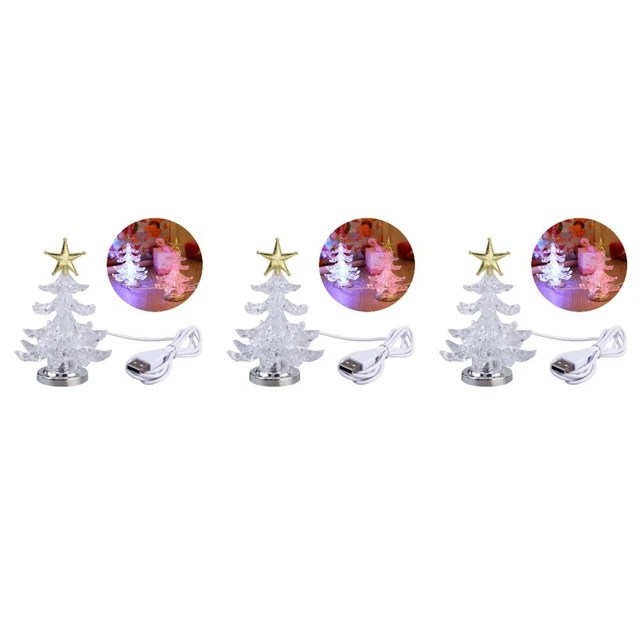 3 PIECES USB Christmas Tree for Computer LED Lamp Night Light Mini £15.