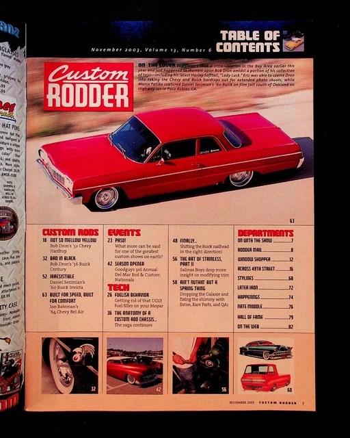 CUSTOM RODDER MAGAZINE November 2003 Hot Rod Bob Dron Cars Chevrolet
