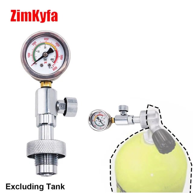 SCUBA DIVING DIVE Tank Pressure Checker 6000 PSI 400 BAR for DIN Valve