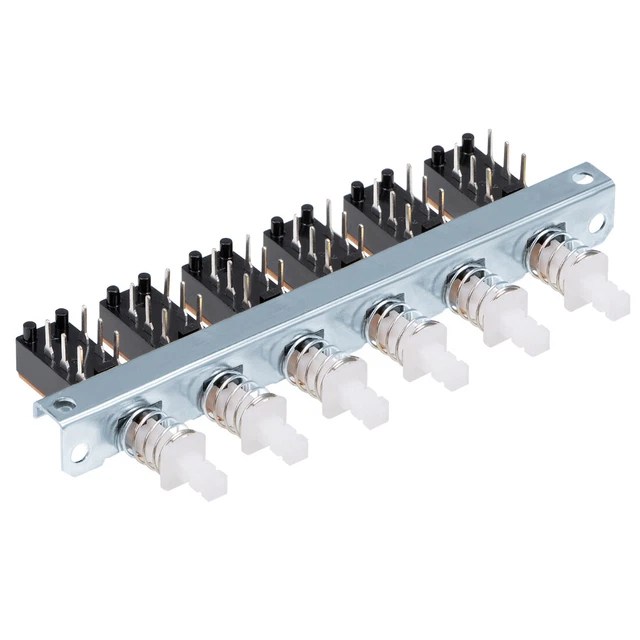 INTERLOCK PUSH BUTTON Switch Piano Type DPDT 6 Pin 6 Row 9.70 PicClick