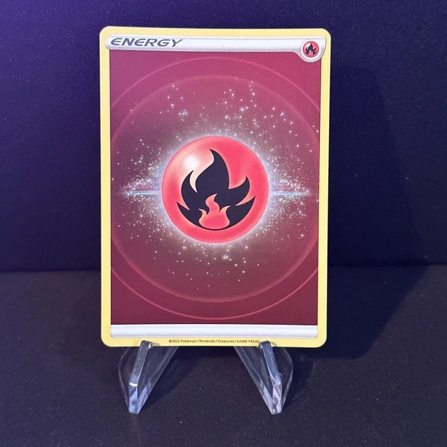 FIRE ENERGY REVERSE Holo Pokemon Card Unnumbered Crown Zenith EUR 2