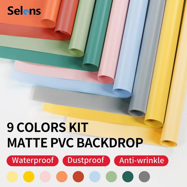 SELENS 9PCS PHOTO Backdrop Paper PVC Matte Background Food Photography