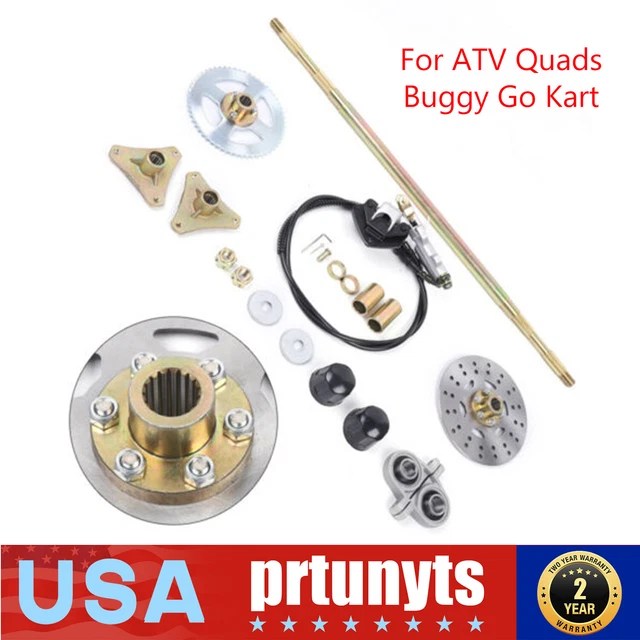 COMPLETE REAR AXLE Kit Brake Assembly &Pillow Blocks For ATV Quads