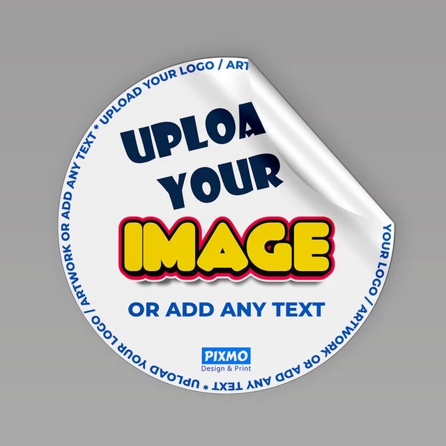 PERSONALISED PRINTED ROUND / CIRCLE Stickers Custom GLOSS GLOSSY Labels