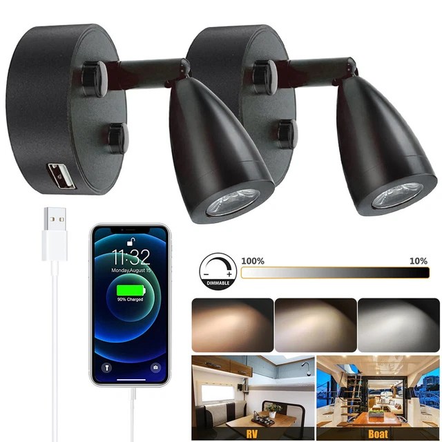 DC1224V RV INTERIOR LED Spotlight Lighting with USB Port LED Reading