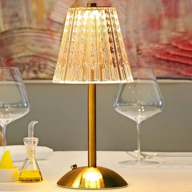 RECHARGEABLE CORDLESS METAL Table Desk Lamp Touch Control Dimmable