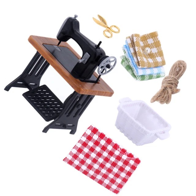 MINIATURES FURNITURE SMALL Sewing Machine Model Tool Kit Tailor Treadle