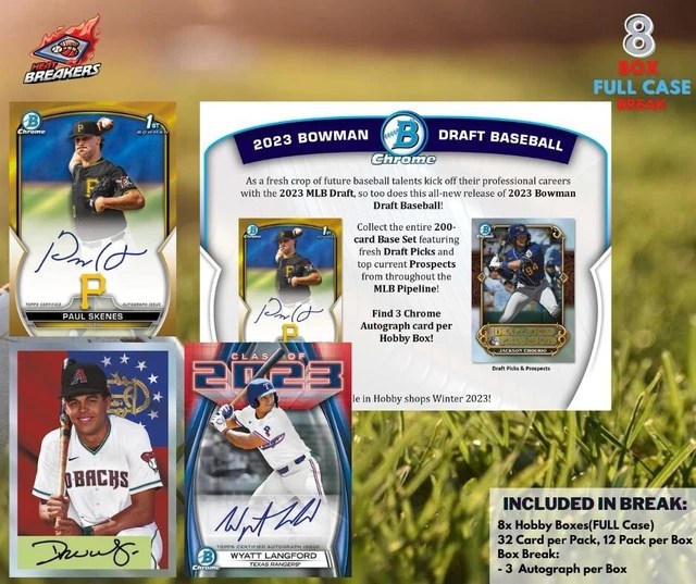 TEXAS RANGERS 2023 BOWMAN DRAFT BASEBALL HOBBY JUMBO CASE BREAK 925