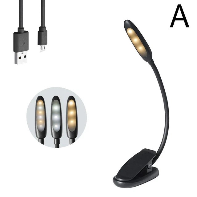 USB RECHARGEABLE MINI LED Reading Book Light With Flexible Clip Desk