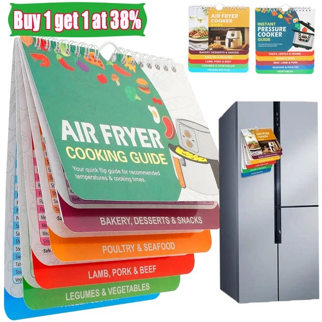 AIR FRYER CHEAT Sheet Cooking Guide Booklet Times Chart Set