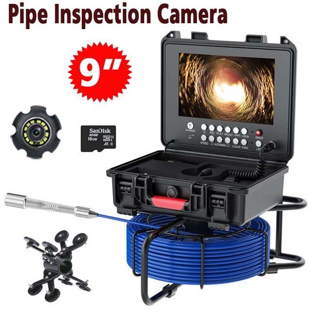 9& SEWER PIPE Inspection Camera SelfLeveling 512HZ Locator Borescope