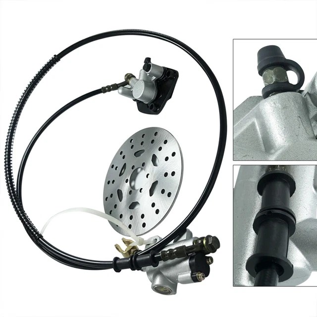 REAR HYDRAULIC BRAKE Master Caliper Assembly+Disc Rotor Kit For ATV Go