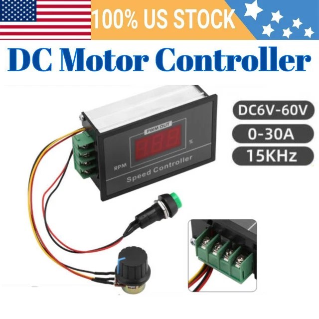 DC MOTOR SPEED Controller PWM Control Start Stop Switch 12V 24V 36V 48V