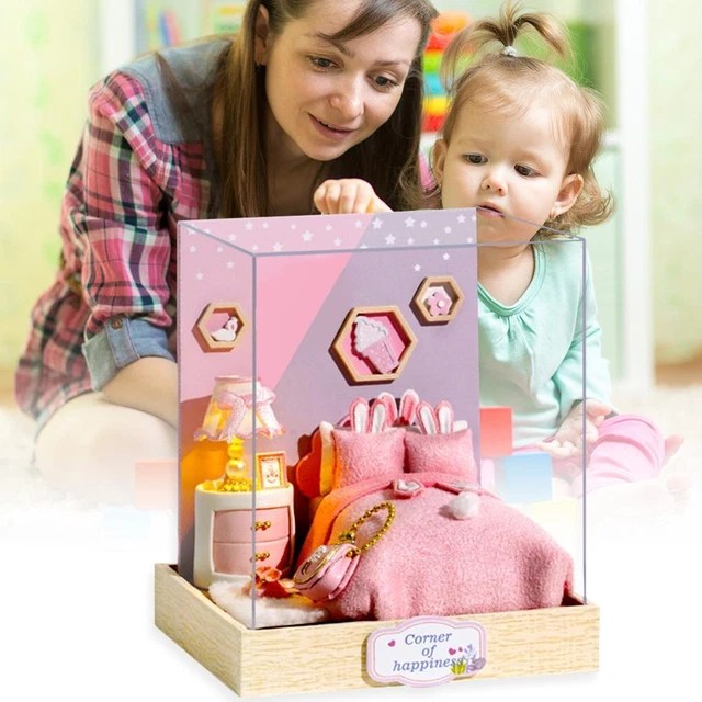 DIY DOLL HOUSE Exquisite House Building Model Kits Puzzle Toy with Dust Cover £9.99 PicClick UK