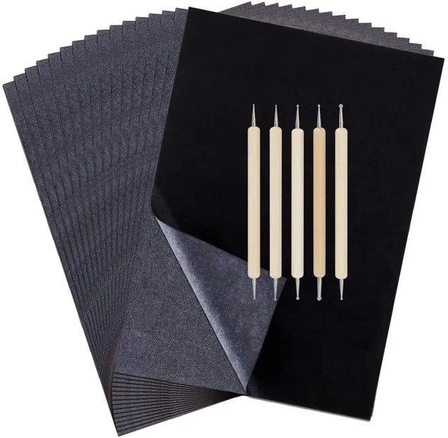 100 SHEETS CARBON Paper Transfer Tracing Paper with 5 Embossing Dotting