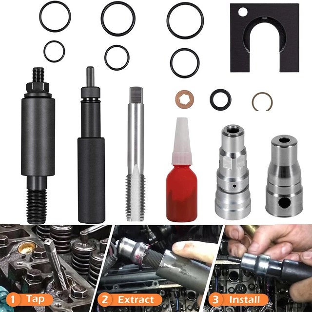 HEAD REPAIR KIT & Fuel Injector Sleeve/Cup Puller Installer Tool for
