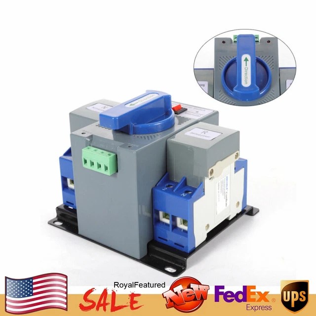 AC DUAL POWER Automatic Transfer Switch Generator Manual Changeover 2P