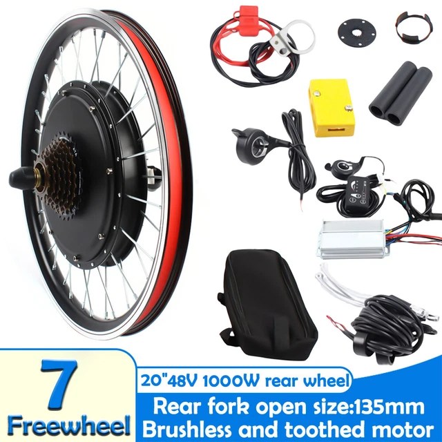 20 INCH REAR Wheel EBike Conversion Kit 48V 1000W With LED Electric