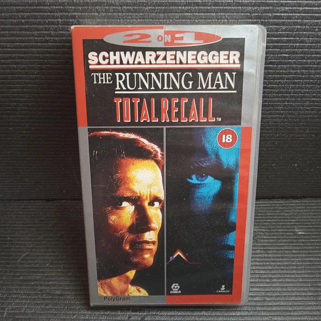 THE RUNNING MAN + Total Recall 2 On 1 VHS Video Arnold
