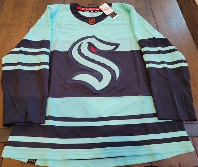 NWT ADIDAS SEATTLE Kraken Authentic Reverse Retro Primegreen Jersey
