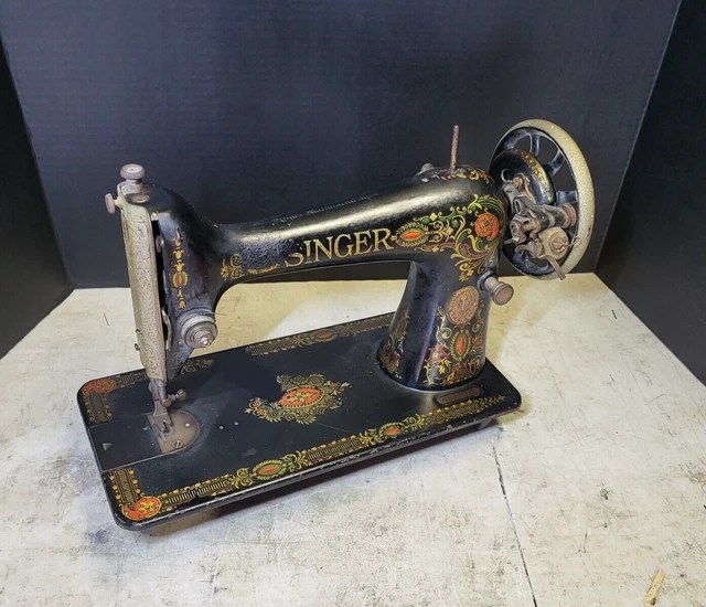 SINGER TREADLE SEWING Machine Model 66 Red Eye Head Spins Freely Parts