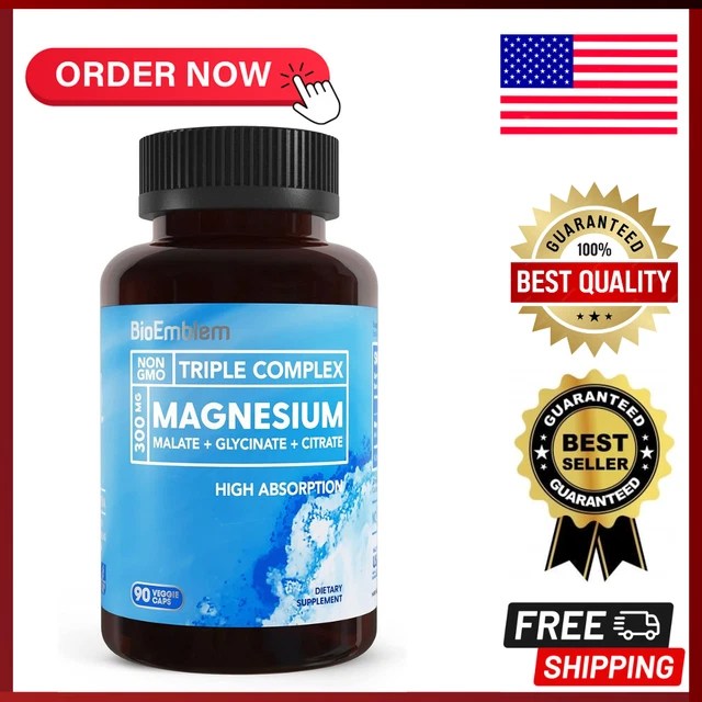 BIOEMBLEM TRIPLE Magnesium Complex 300mg of Glycinate, Malate